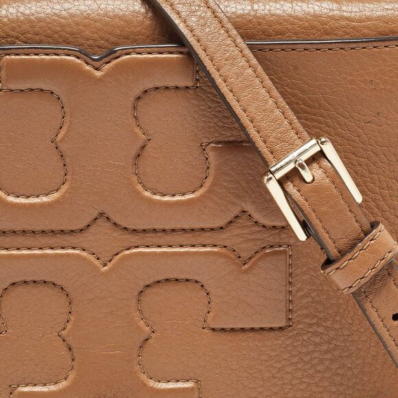 Tory Burch Brown Leather Bombe T Combe Crossbody Bag - Picture 5 of 7